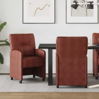 vidaXL Καρέκλες Φαγητού με Ρόδες 2 pcs Λαμπερό καφέ 57 x 67 x 95 εκ