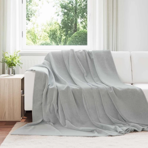 vidaXL Κουβέρτα Γκρι 220 x 240 cm Μαλλί