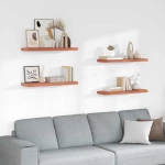 vidaXL Ράφι Τοίχου 4 pcs Κόκκινο 80 x 23,5 x 4 εκ Επεξεργασμένο ξύλο