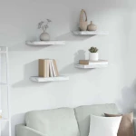 vidaXL Ράφι Τοίχου Επιτοίχιο 4 pcs Λευκό Μάρμαρο 40 x 23,5 x 4 εκ