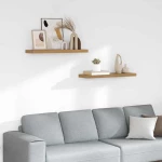 vidaXL Ράφι Τοίχου 2 pcs Καφέ 90 x 23,5 x 4 εκ Επεξεργασμένο ξύλο