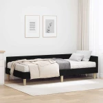 vidaXL Κρεβάτι γωνίας με στρώμα με στρώμα 2 pcs Πράσινο ύφασμα