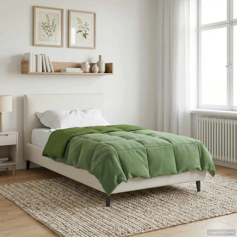 vidaXL Κουβέρτα ολόκληρου του χρόνου Πράσινο 155 x 200 εκ. Μικροΐνες