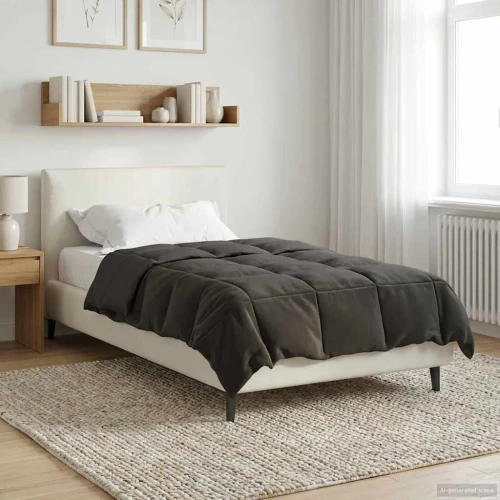 vidaXL Καλοκαιρινό Παπλωματοθήκη Ανθρακί 155 x 220 cm Μικροΐνες