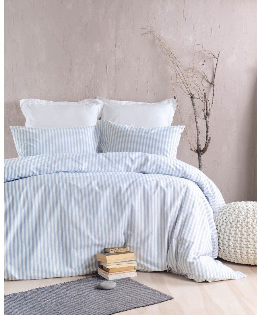 Σετ Σεντόνια Υπέρδιπλα 4 Τεμαχίων Rythmos Eloise Γαλαζιο - Σετ Σεντονια Diva Υπερδιπλο (230Χ270)