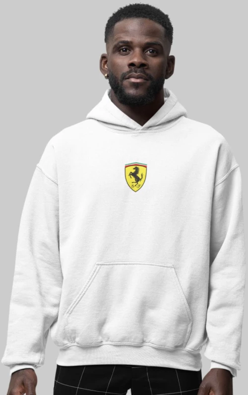 Hamilton x Ferrari Φούτερ με Κουκούλα - WHITE
