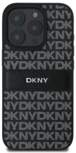 DKNY Texture Pattern Tonal Stripe iPhone 16 Pro Case - Black