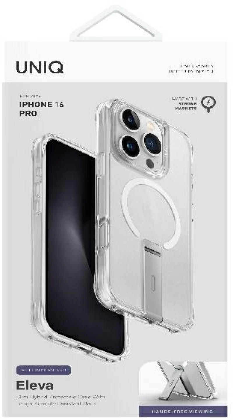 Uniq Eleva with Vertica Stand Case for iPhone 16 Pro - Transparent