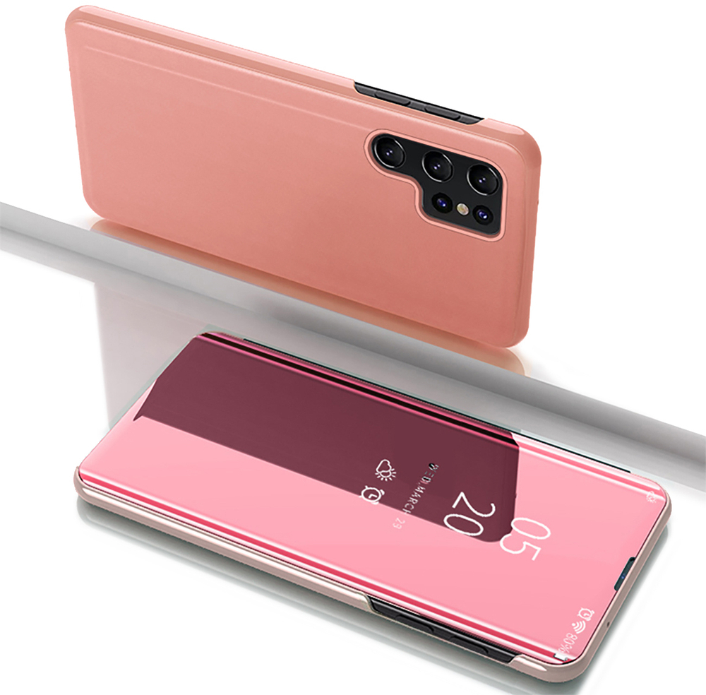 Clear View Case for Samsung Galaxy S25 Ultra Flip Cover - Pink