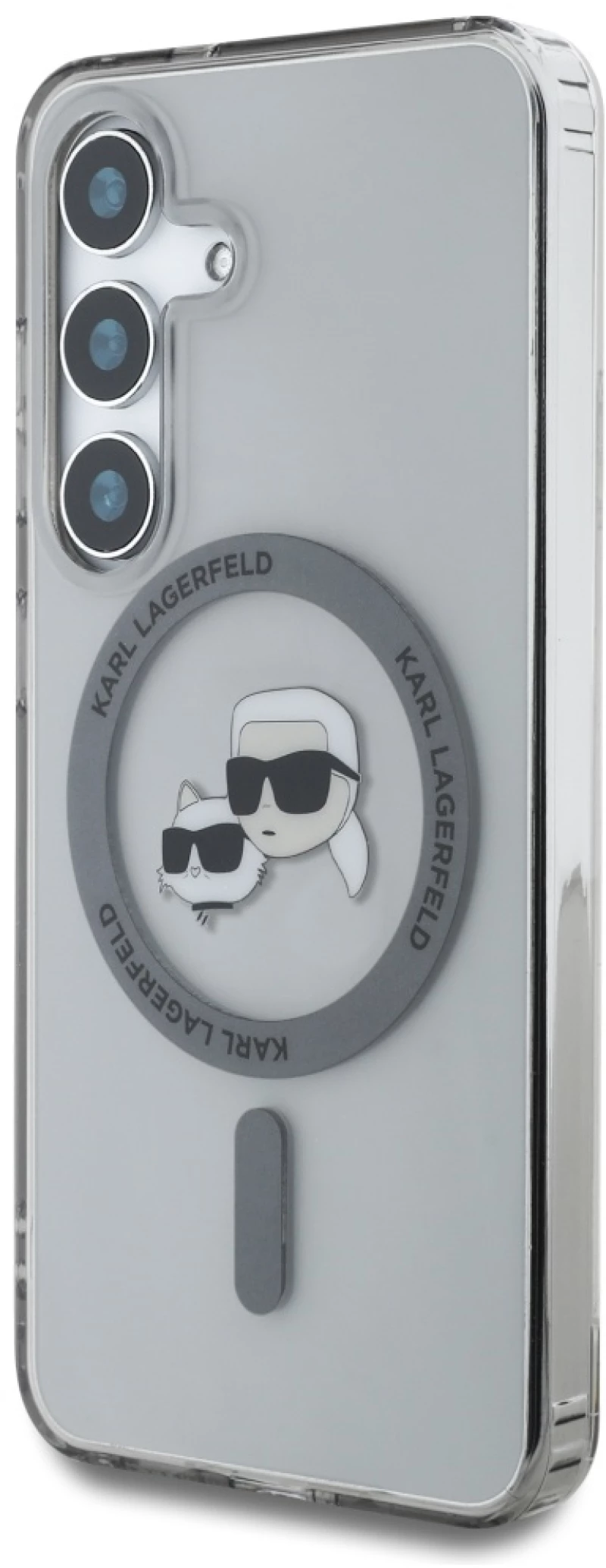 Karl Lagerfeld Button Karl & Choupette Heads Printed Logo MagSafe Samsung Galaxy S25 case black