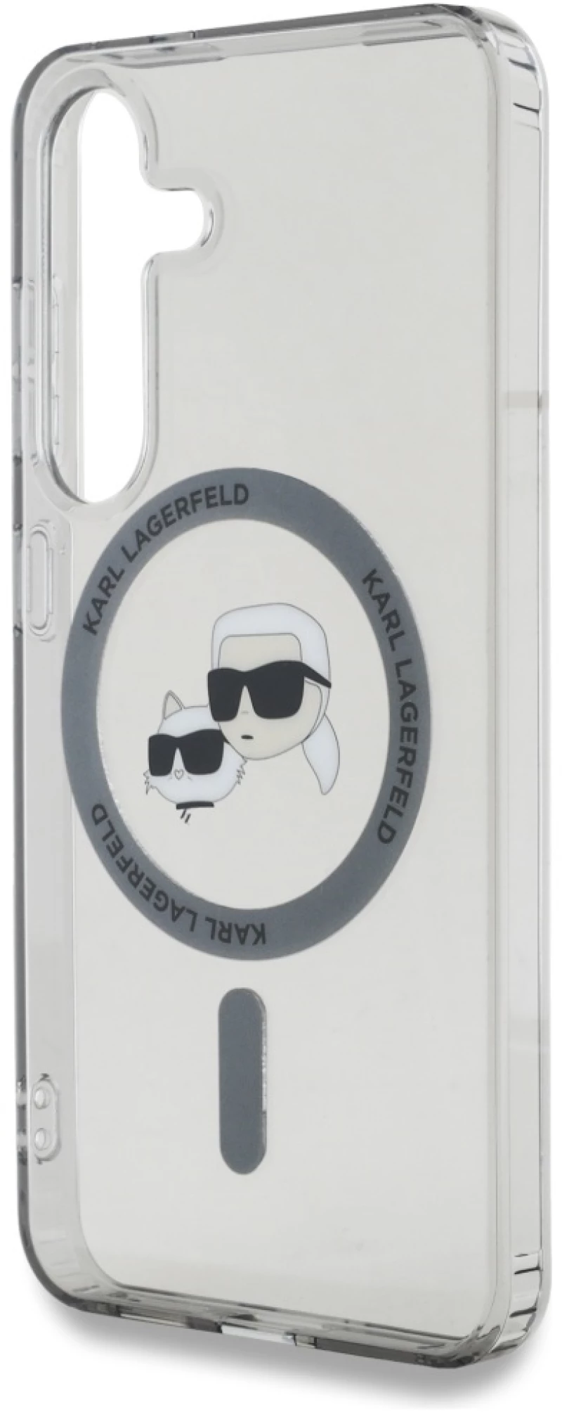 Karl Lagerfeld Button Karl & Choupette Heads Printed Logo MagSafe Samsung Galaxy S25 case black