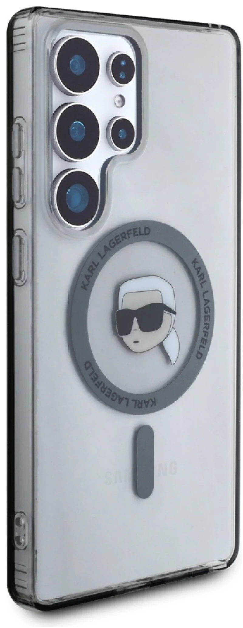 Case Karl Lagerfeld Button Karl Head Printed Logo MagSafe Samsung Galaxy S25 Ultra black