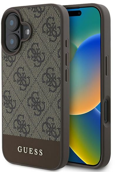 Guess 4G Bottom Stripe Case for iPhone 16 Plus 6.7" - Brown