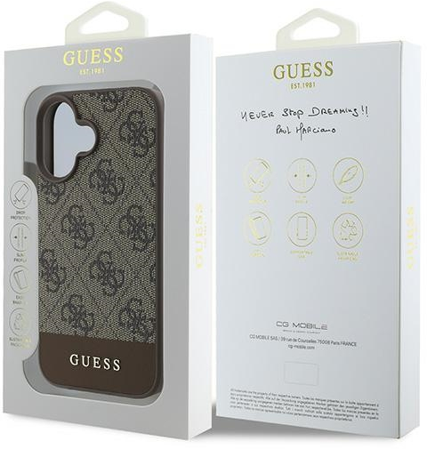 Guess 4G Bottom Stripe Case for iPhone 16 Plus 6.7" - Brown