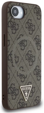 Guess 4G Ring Triangle Logo MagSafe iPhone 16e Case - Brown