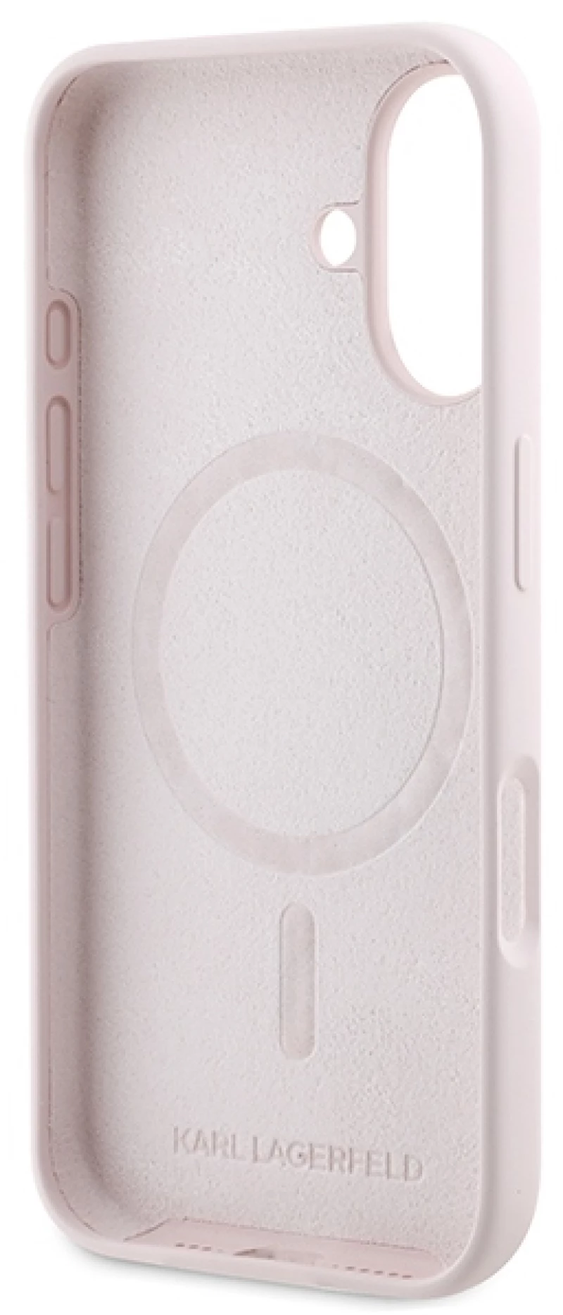 Karl Lagerfeld Silicone Karl&Choupette Heads Ring MagSafe iPhone 16 Case - Pink