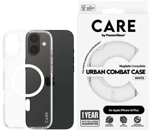 CARE by PanzerGlass Flagship Case iPhone 16 Plus 6.7" white/white MagSafe 1339