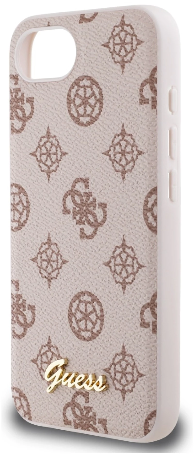 Guess Peony Script Logo MagSafe iPhone 16e Case - Brown