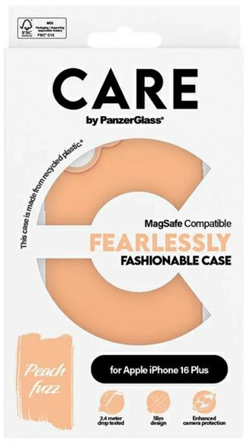 CARE by PanzerGlass Fashion Case iPhone 16 Plus 6.7" Peachy MagSafe 1391