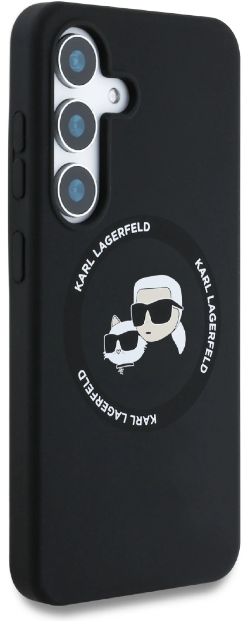 Karl Lagerfeld Silicone Double Heads And Circle MagSafe Samsung Galaxy S25 Plus case black