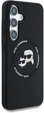 Karl Lagerfeld Silicone Double Heads And Circle MagSafe Samsung Galaxy S25 Plus case black