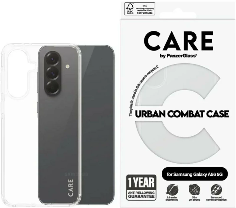 CARE by PanzerGlass Flagship Urban Combat Case for Samsung Galaxy A56 5G - Transparent
