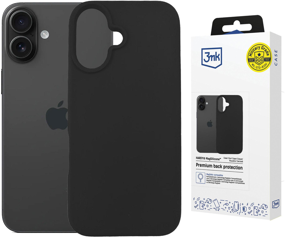 3mk Hardy MagSilicone Case for Apple iPhone 16 - Gray