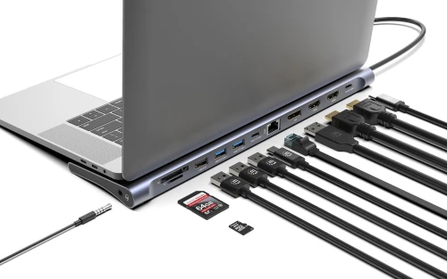 Docking Station 12-in-1 4K HDMI DP USB-A