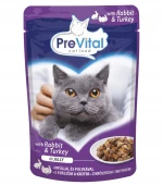 PREVITAL Turkey and rabbit in jelly - wet cat food - 100g