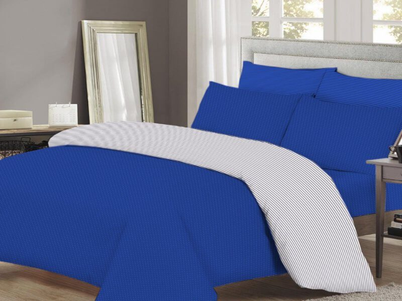 Σετ Σεντόνια Royal Blue Πουά-Ριγέ Γαρύφαλλο - 160x250