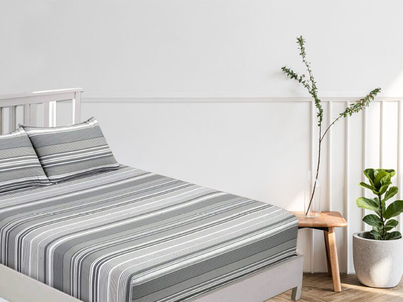 Κατωσέντονο με Λάστιχο Grey Harmony 100% Βαμβακερό Reactive Γαρύφαλλο 100-180x200+30cm - 100x200+30