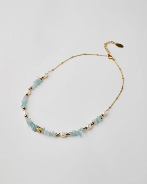 Aquamarine Pearl Necklace