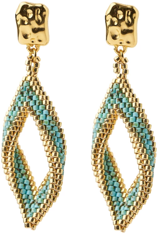 Miyuki Peyote Earrings - Turquoise Picasso