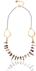 Smoky Quartz Points Necklace - lobster-925-silver-clasp-recommended