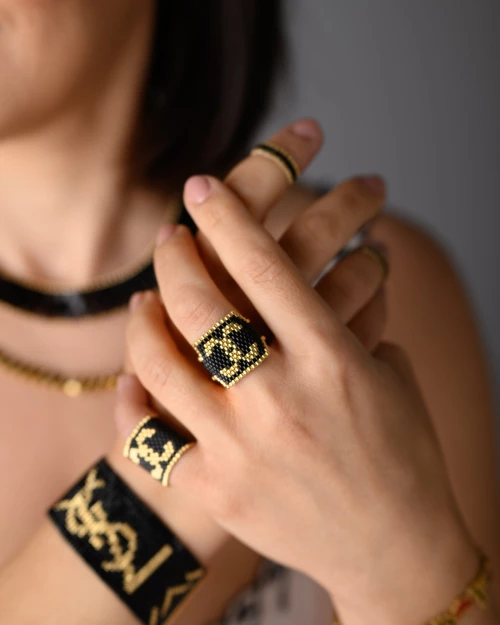 Miyuki Regal Noir Ring - 54
