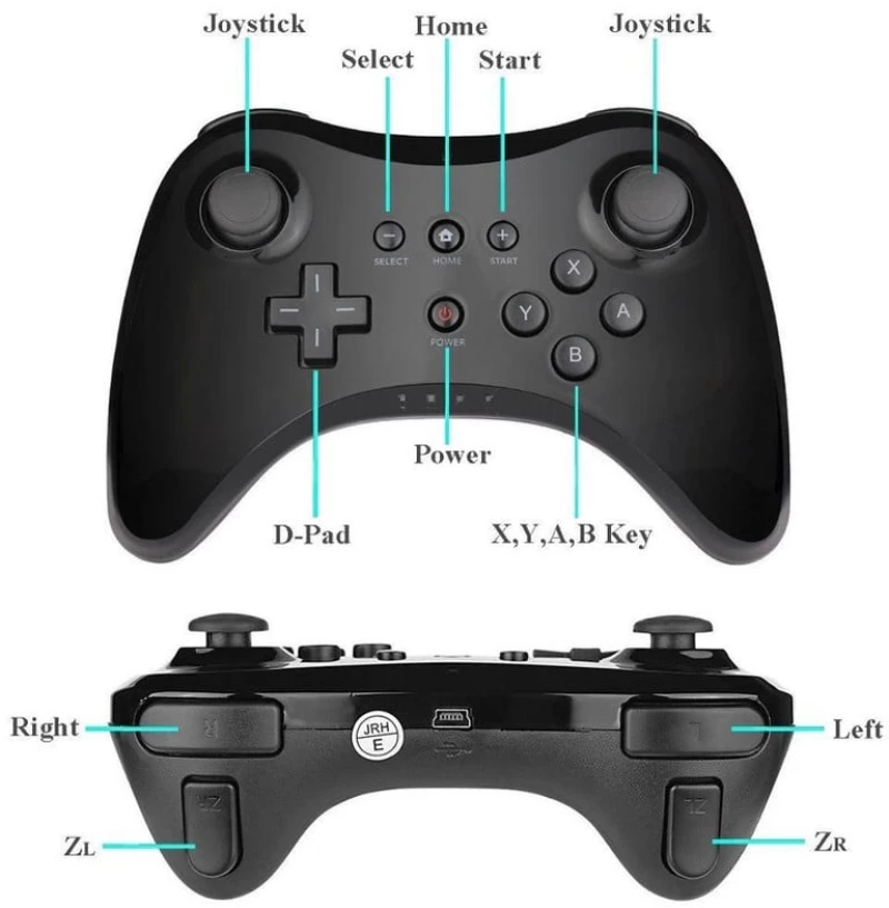 Ασύρματο χειριστήριο - Joystick Gamepad with USB cable για Nintendo Wii U Pro Console ( Κωδ.1-GAME066 )