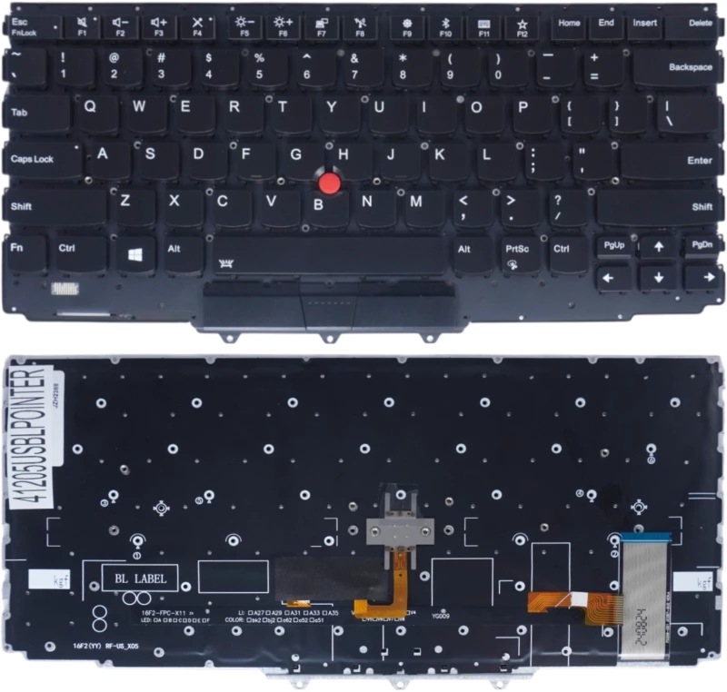 Πληκτρολόγιο - Laptop Keyboard για Lenovo ThinkPad X1 Yoga Gen 2 - Model/Type : 20JE  US No Frame Backlight Pointer Black ( Κωδ.41205USBLPOINTER )
