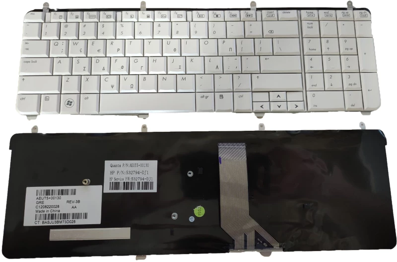 Πληκτρολόγιο Laptop  HP	Pavilion Dv7 MP-07F13U469202  GR VERSION WHITE KEYBOARD(Κωδ.40291GRWHITE)
