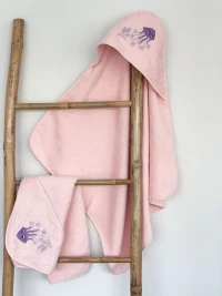 Fluffy Κεντητή Κάπα Pink 75x75 - -