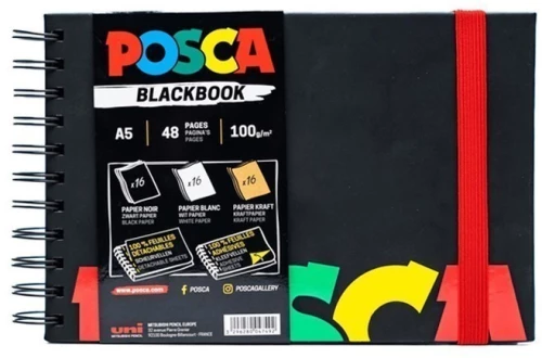 SketchBook Uni Posca Blackbook 14.8 x 21cm 48φύλλα
