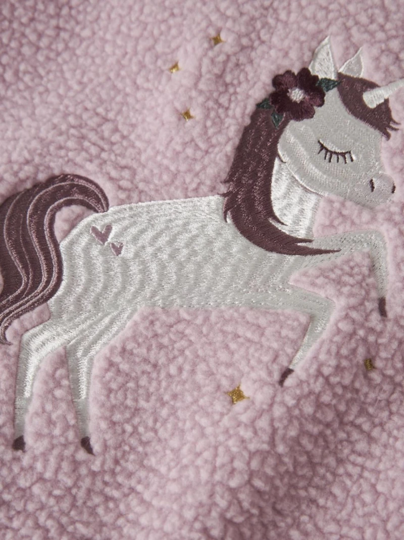 Αμάνικο μπουφάν fleece κορίτσι "Unicorn" ροζ