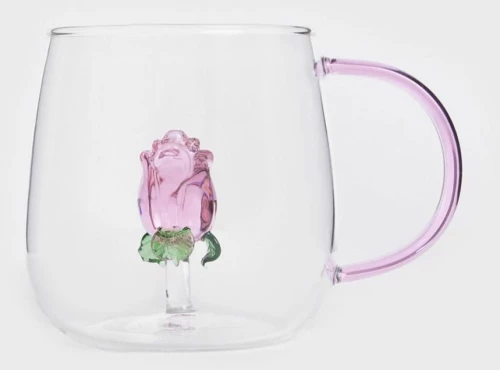 Φλυτζάνι Γυάλινο Rosado 234270 724565 400ml Clear-Pink Homla Γυαλί