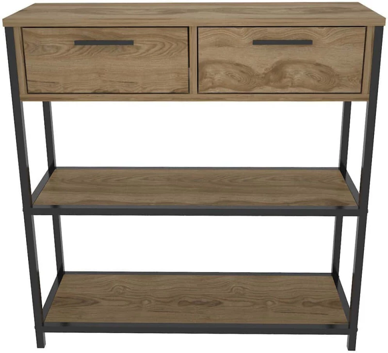 Κονσόλα Latho 875ZNA4303 90x30,5x92cm Oak Μοριοσανίδα, Μελαμίνη
