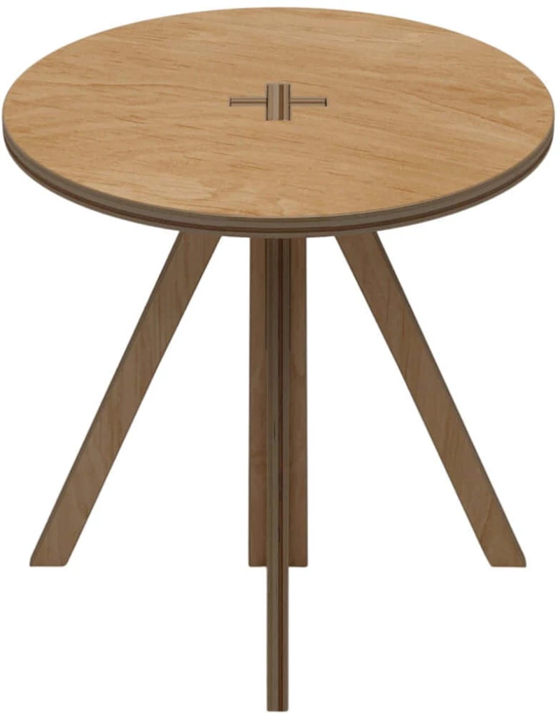 Τραπέζι Tripus 980NPR1206 Φ75x75cm Natural Polywood