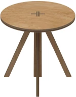 Τραπέζι Tripus 980NPR1206 Φ75x75cm Natural Polywood
