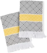 Ποτηρόπανα 0895 (Σετ 2τμχ) Grey-Yellow Das Home 30x50cm 100% Βαμβάκι