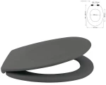 Καπάκι Λεκάνης Duroplast Neela 03666.002 45x37cm Dark Grey Πλαστικό