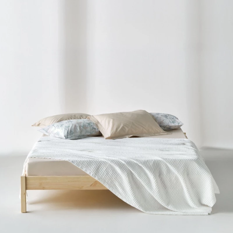 Κουβέρτα Waffle Cecilia 00 White Kentia King Size 260x240cm 100% Βαμβάκι