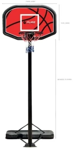 Μπασκέτα PURE 2 IMPROVE ADJUSTABLE BASKETBALL SET 1.90-3.04M