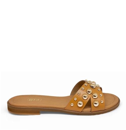 Bigshoes GA0218-09 Δερμάτινη Παντόφλα Ταμπά
